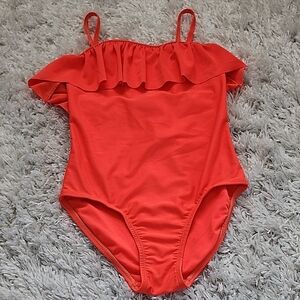 Old Navy Bright Coral One Piece Swimsuit Sizw M 7/8